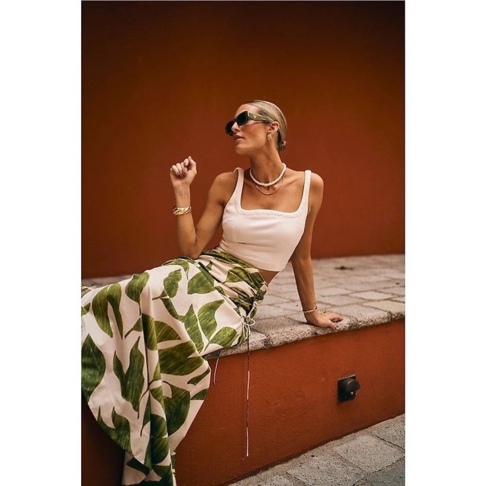NWT!! ANTONIO MELANI x M.G. Style Lyons Printed Faux Wrap Asymmetric Skirt 2 - Picture 7 of 16